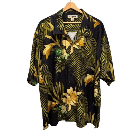 Tommy Bahama Hawaiian Print Button Down Short Sleeve Shirt 100% Silk Size XXL - Picture 1 of 9